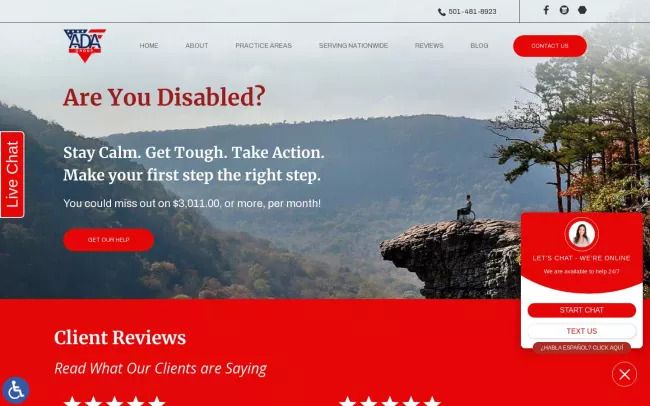 Screenshot of the American Disability Action Group Website