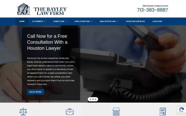 Screenshot of the The Bayley Law Firm Website