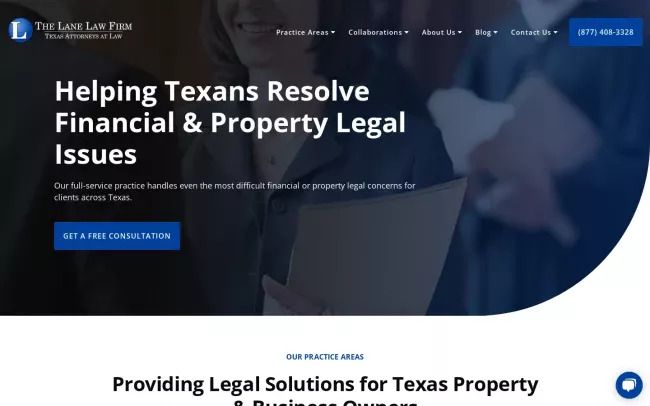 Screenshot of the The Lane Law Firm Website
