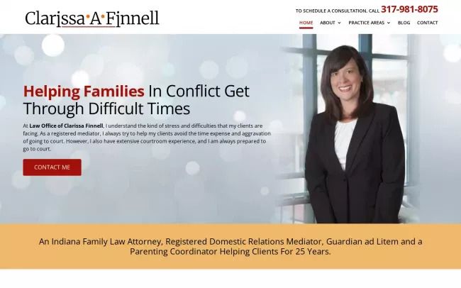 Screenshot of the The Legal Office of Clarissa Finnell Website