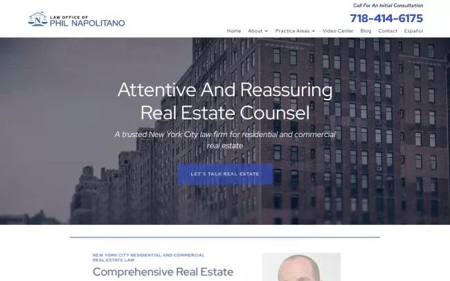 Screenshot of the Law Office of Phil Napolitano Website