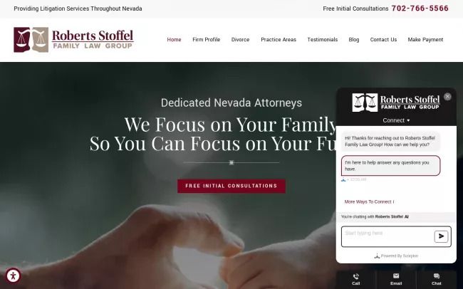 Screenshot of the Roberts Stoffel Family Law Group Website