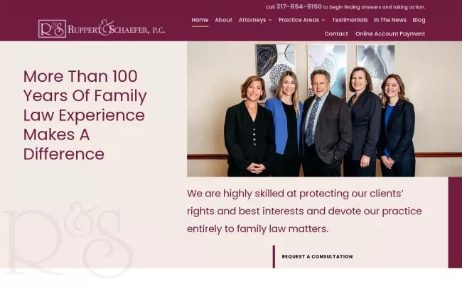 Screenshot of the Ruppert & Schaefer, P.C. Website