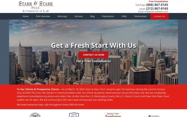 Screenshot of the Starr & Starr, PLLC Website