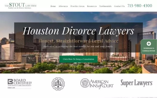 Screenshot of the The Stout Law Firm, PLLC Website